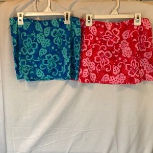 2 Eddie Bauer girls swim skirts